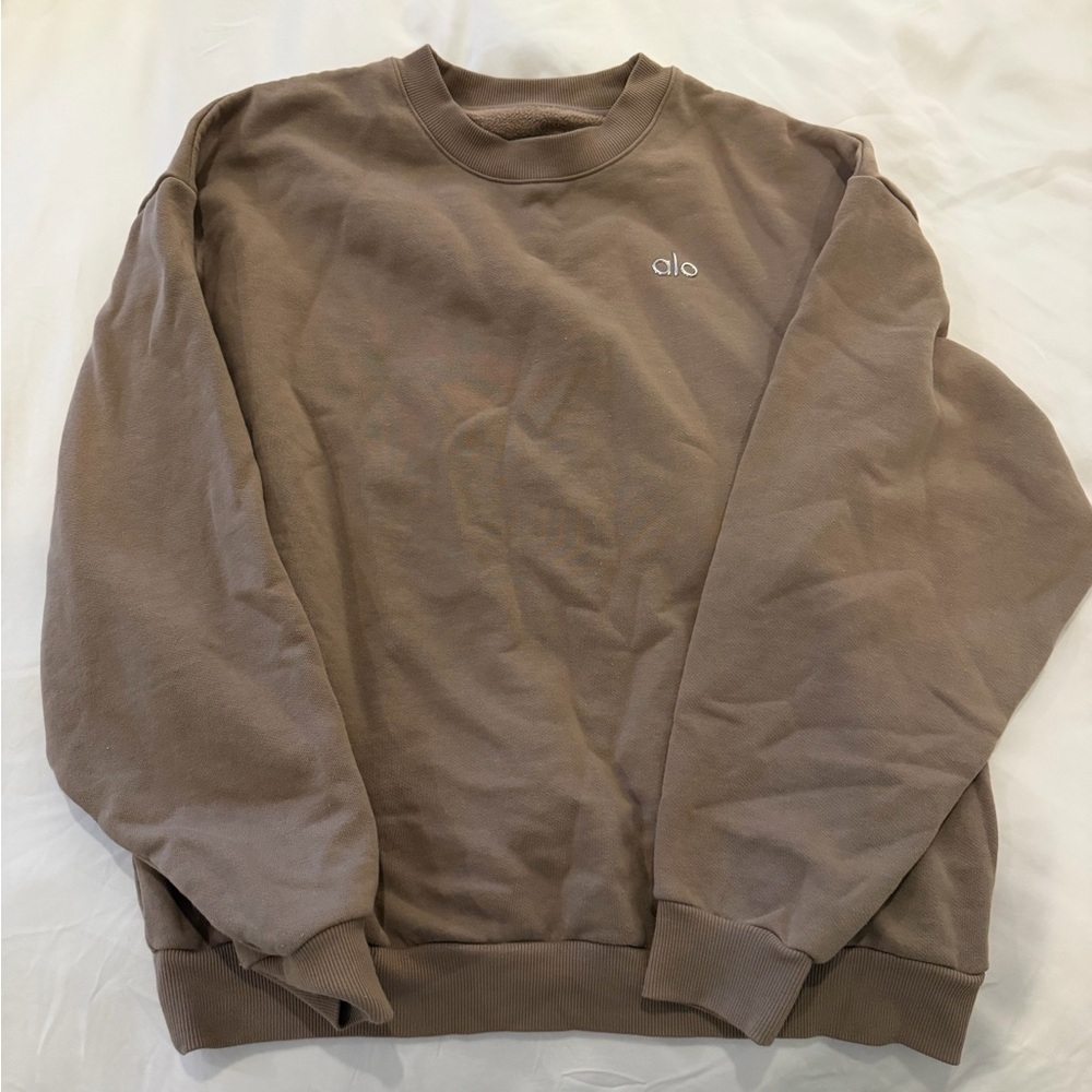 ALO Yoga Men's Taupe Crewneck Sweater